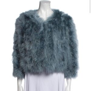 NEW NEVER WORN JOCELYN BLUE FEATHER BOLERO